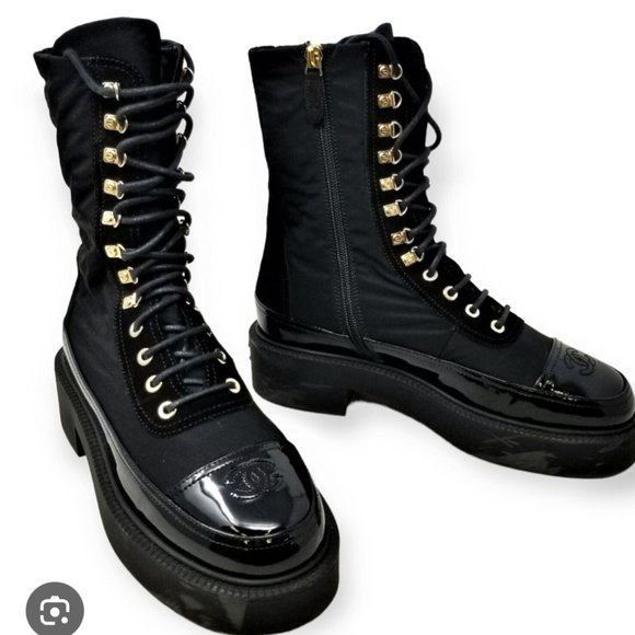 Chanel Restless boots Lace up size 37pp - Picture 8 of 12